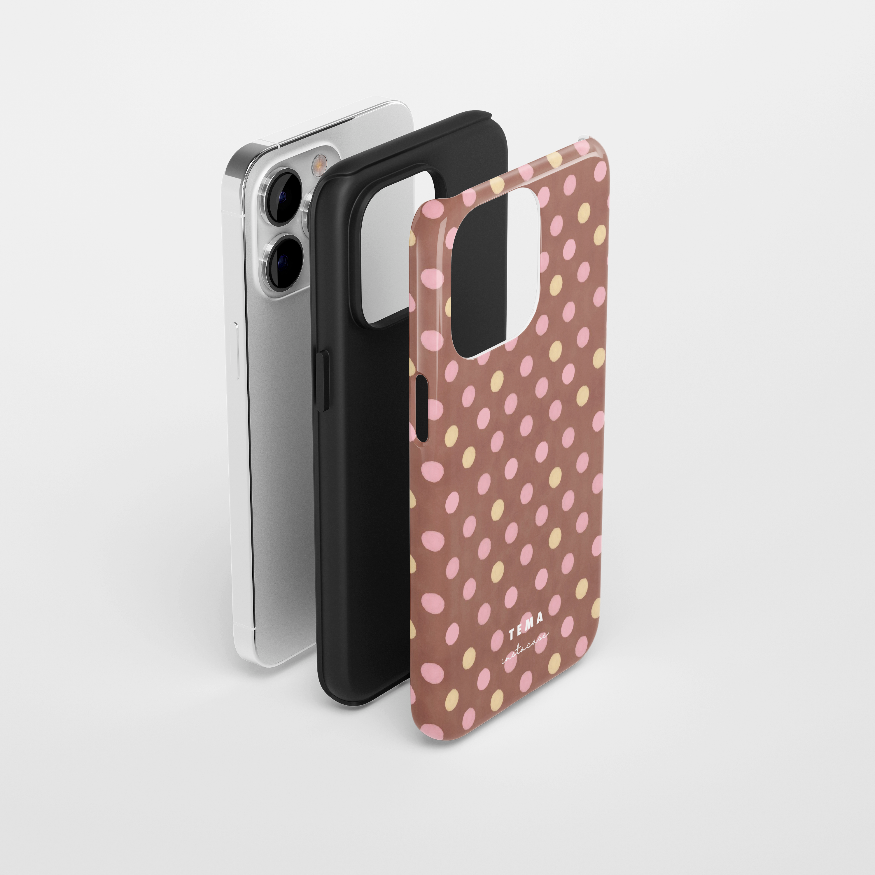 Capa InstaCase x Tema Polka Dots Castanho