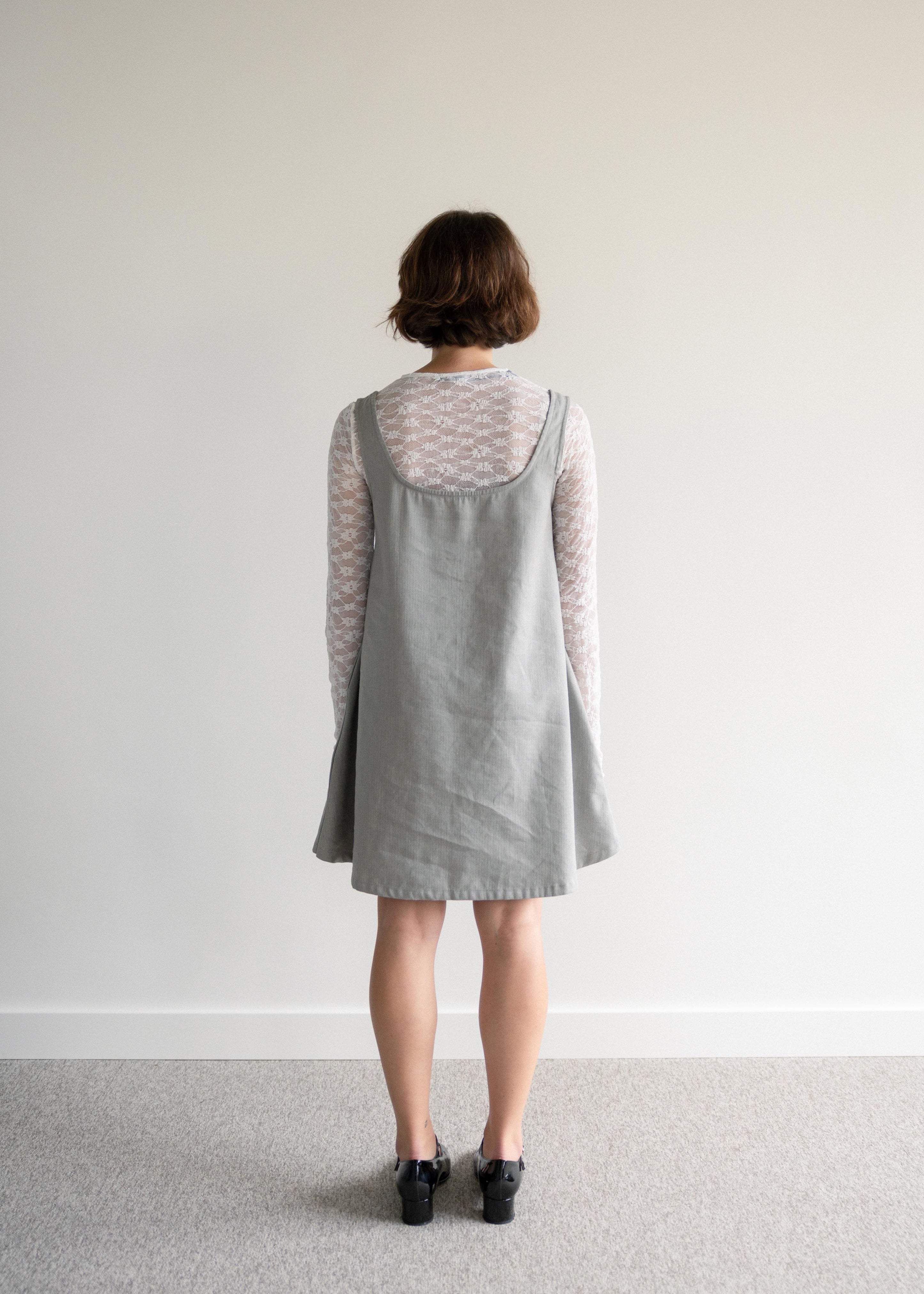 Vestido Curto Evasé Fazenda Cinza