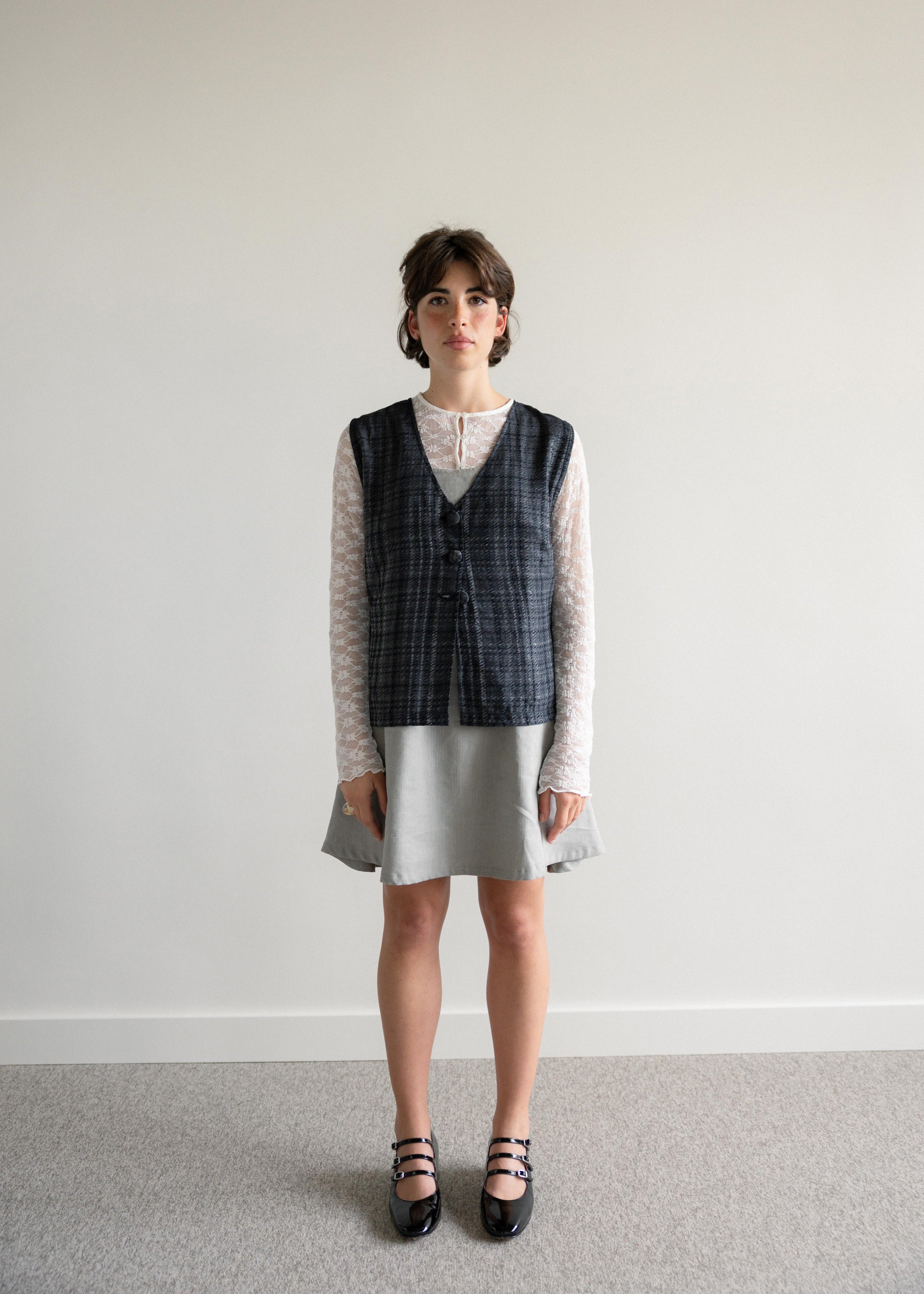 Colete com Atilhos Xadrez Brilhante