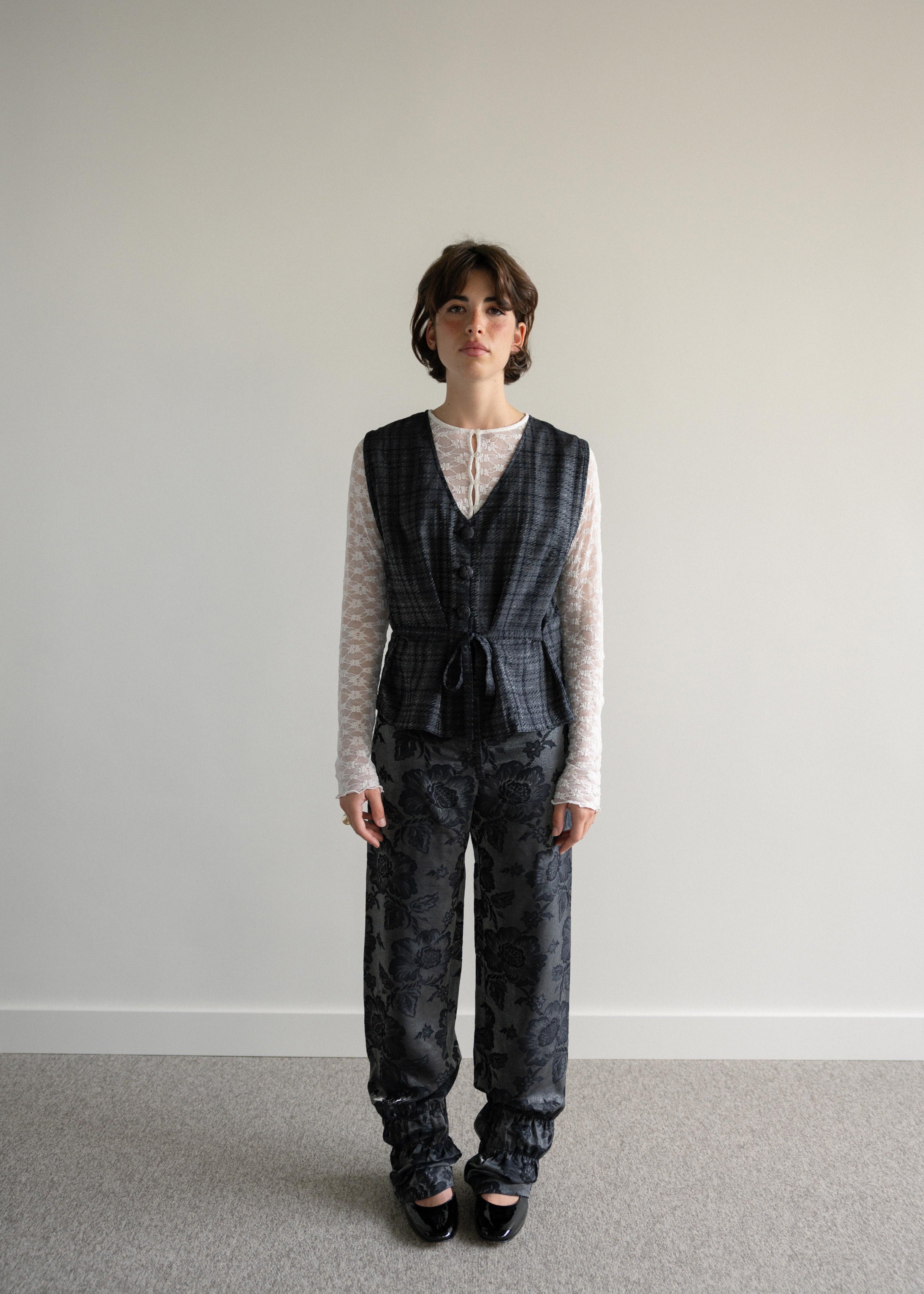 Colete com Atilhos Xadrez Brilhante