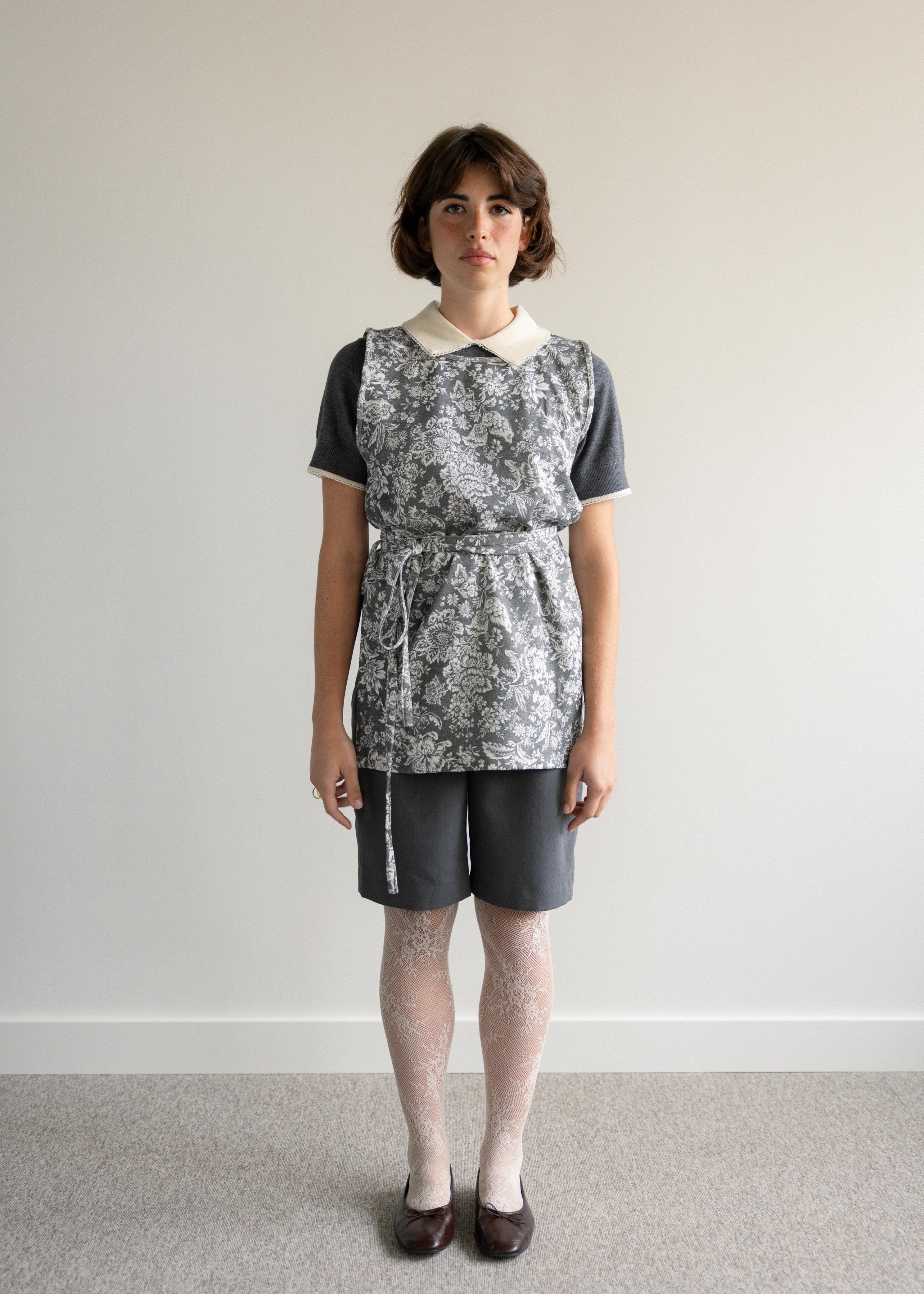 Colete com Cinto Floral