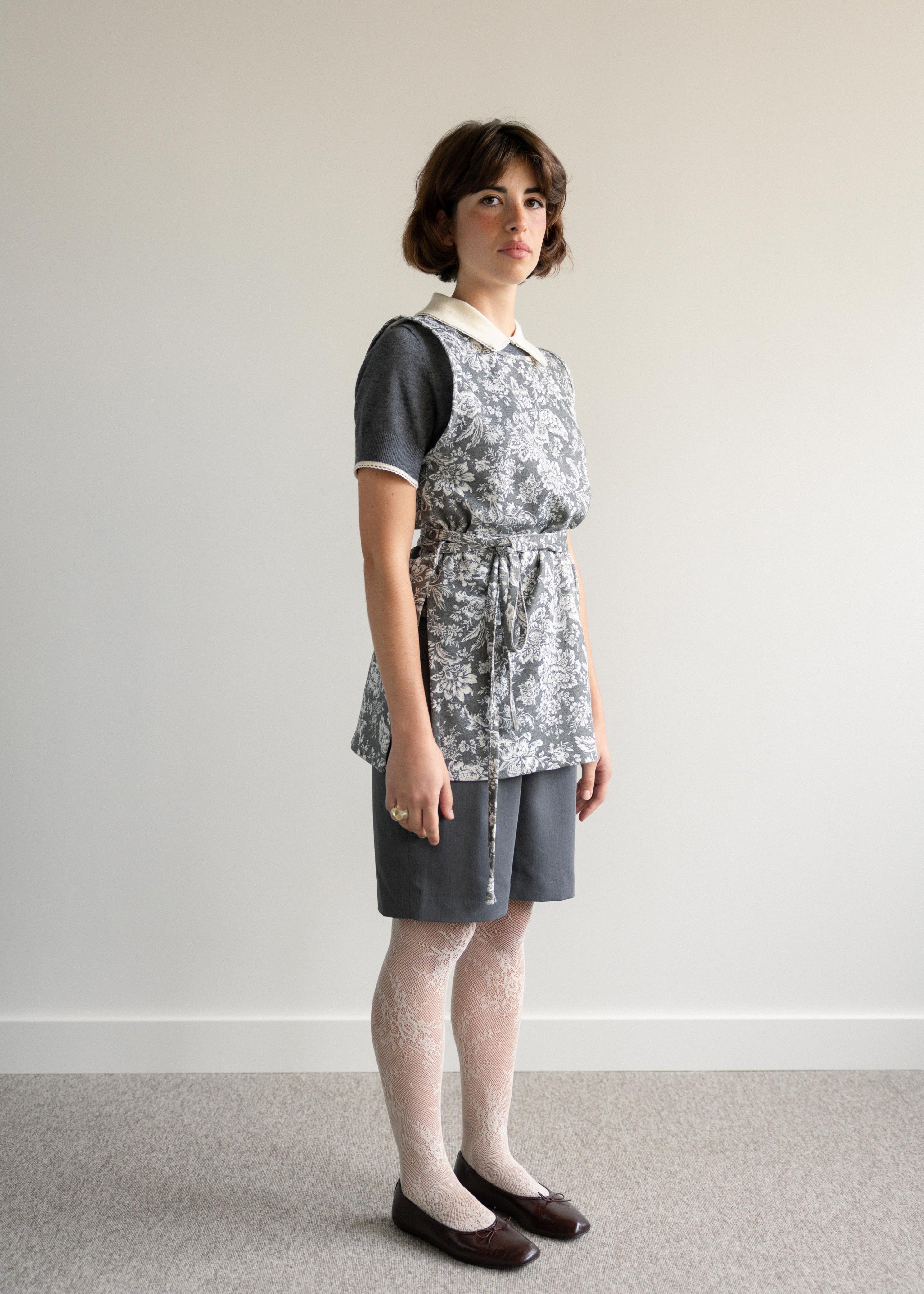 Colete com Cinto Floral