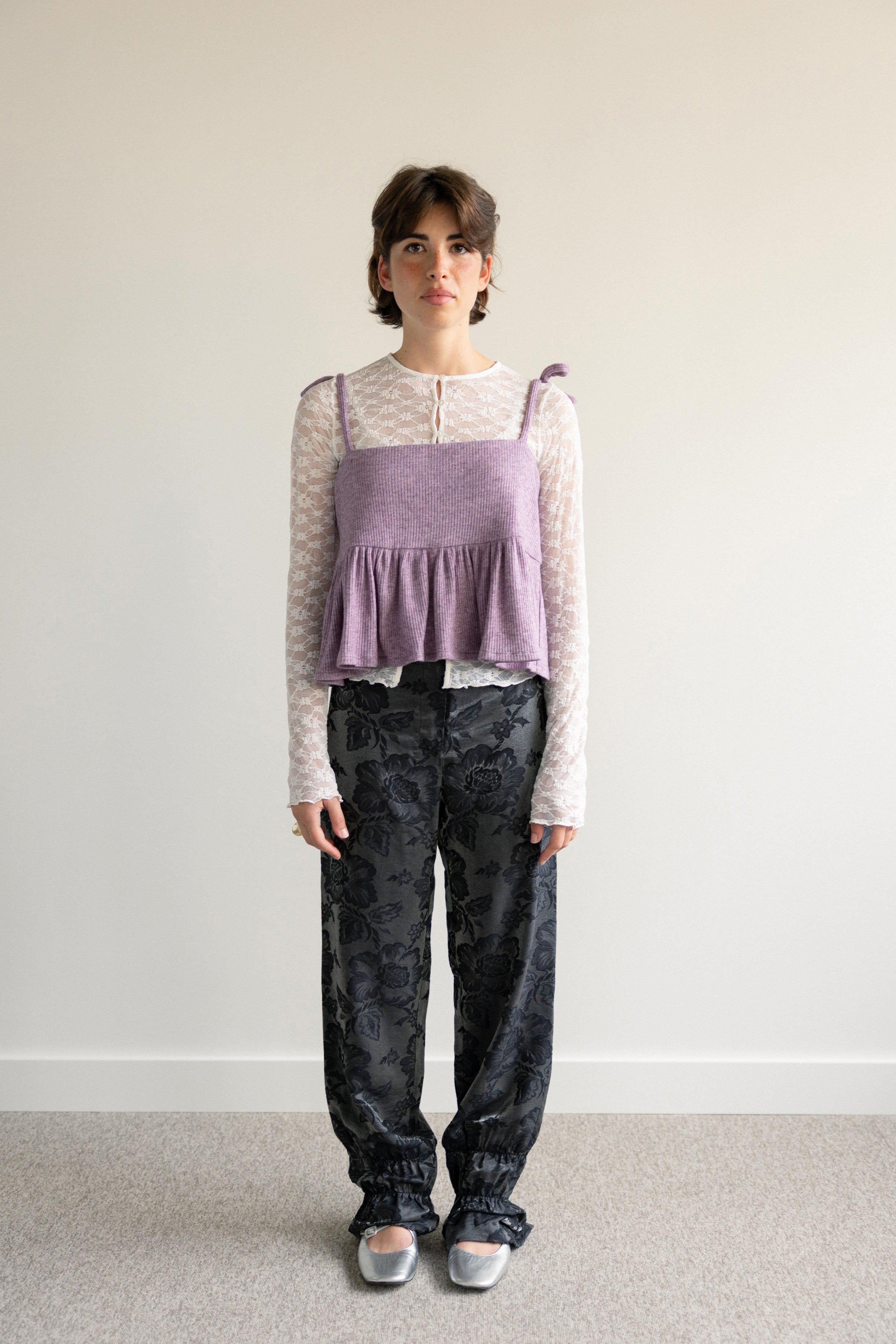 Peplum Top Lilac Knit