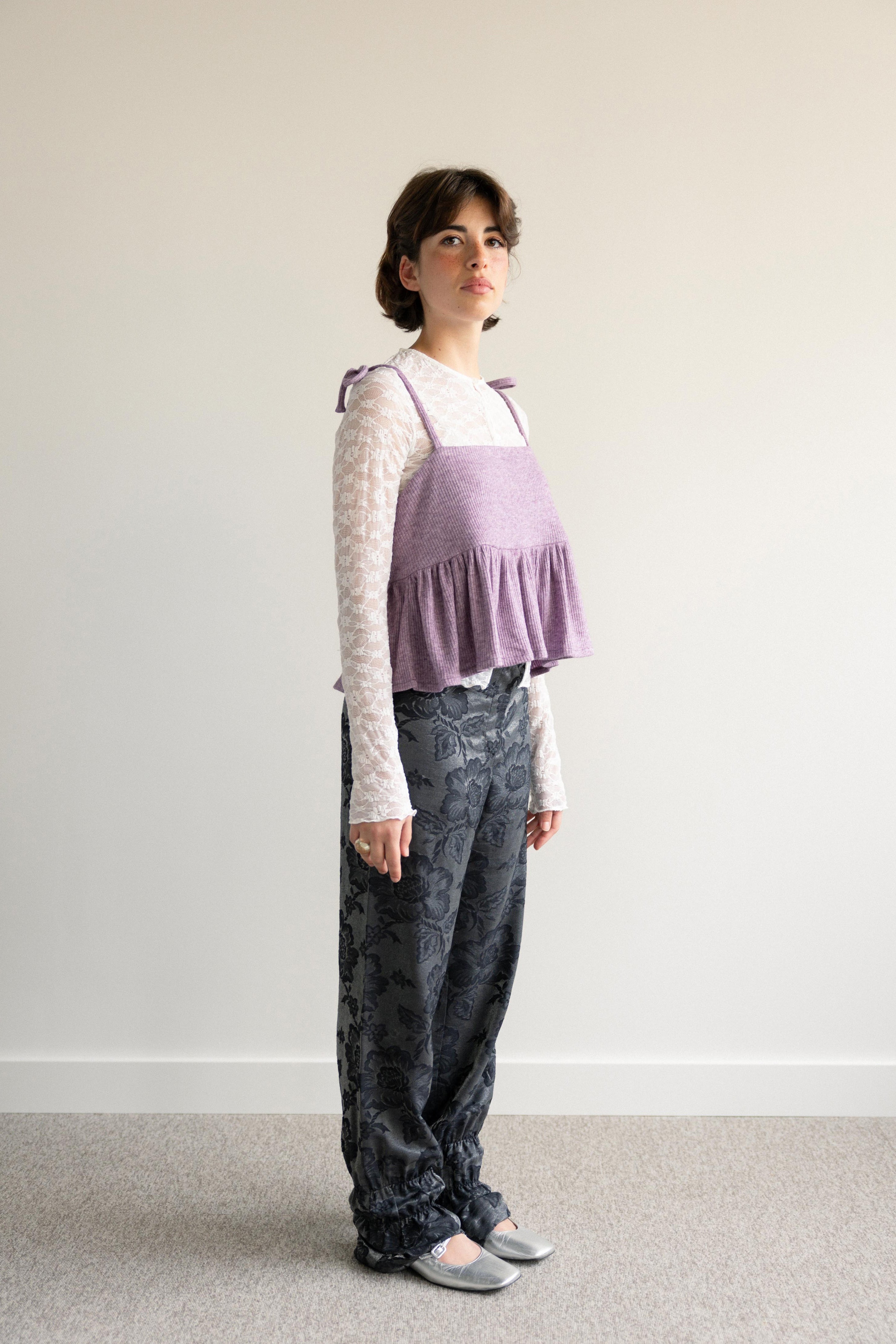 Peplum Top Lilac Knit