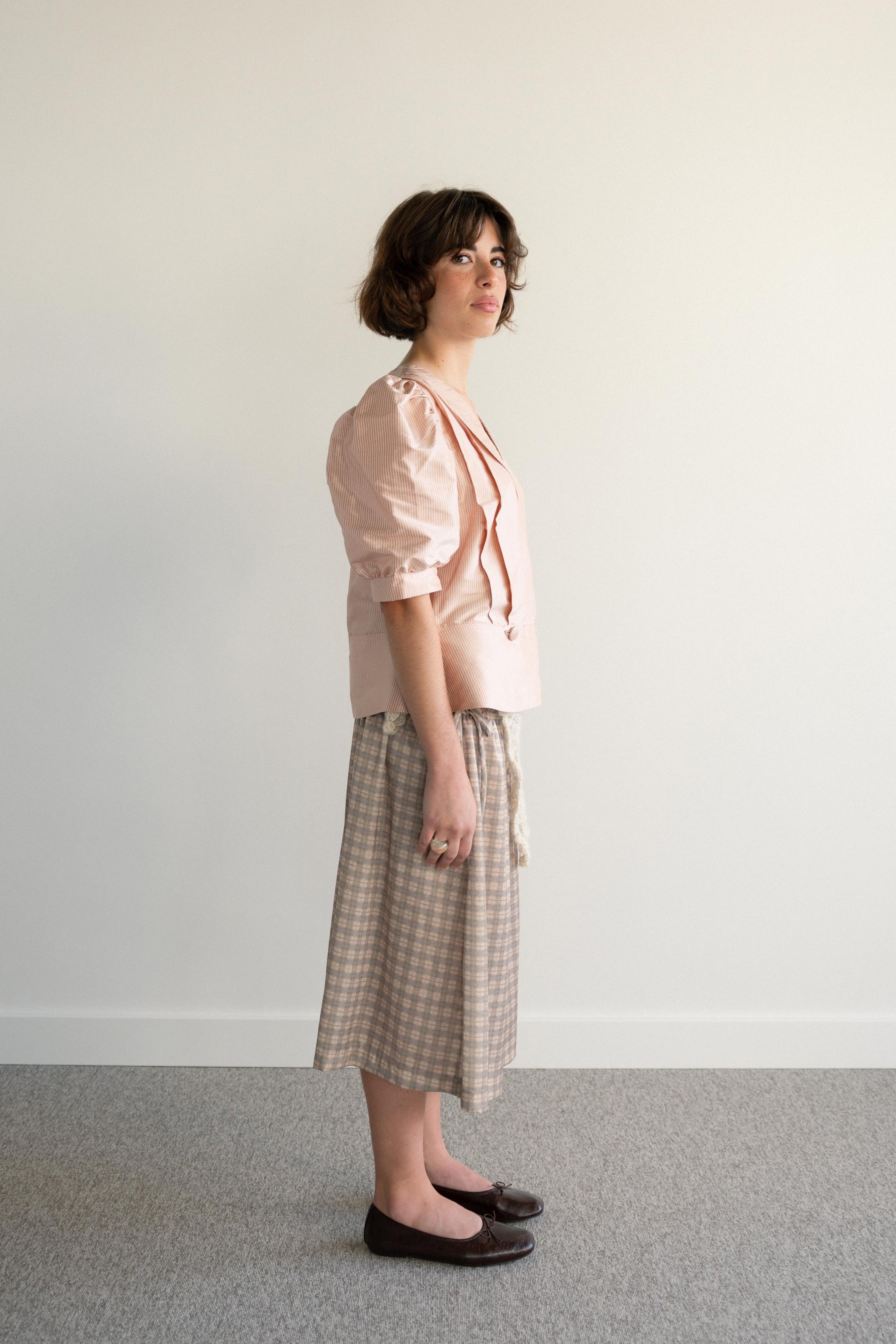 Wrap Shirt Striped Silk