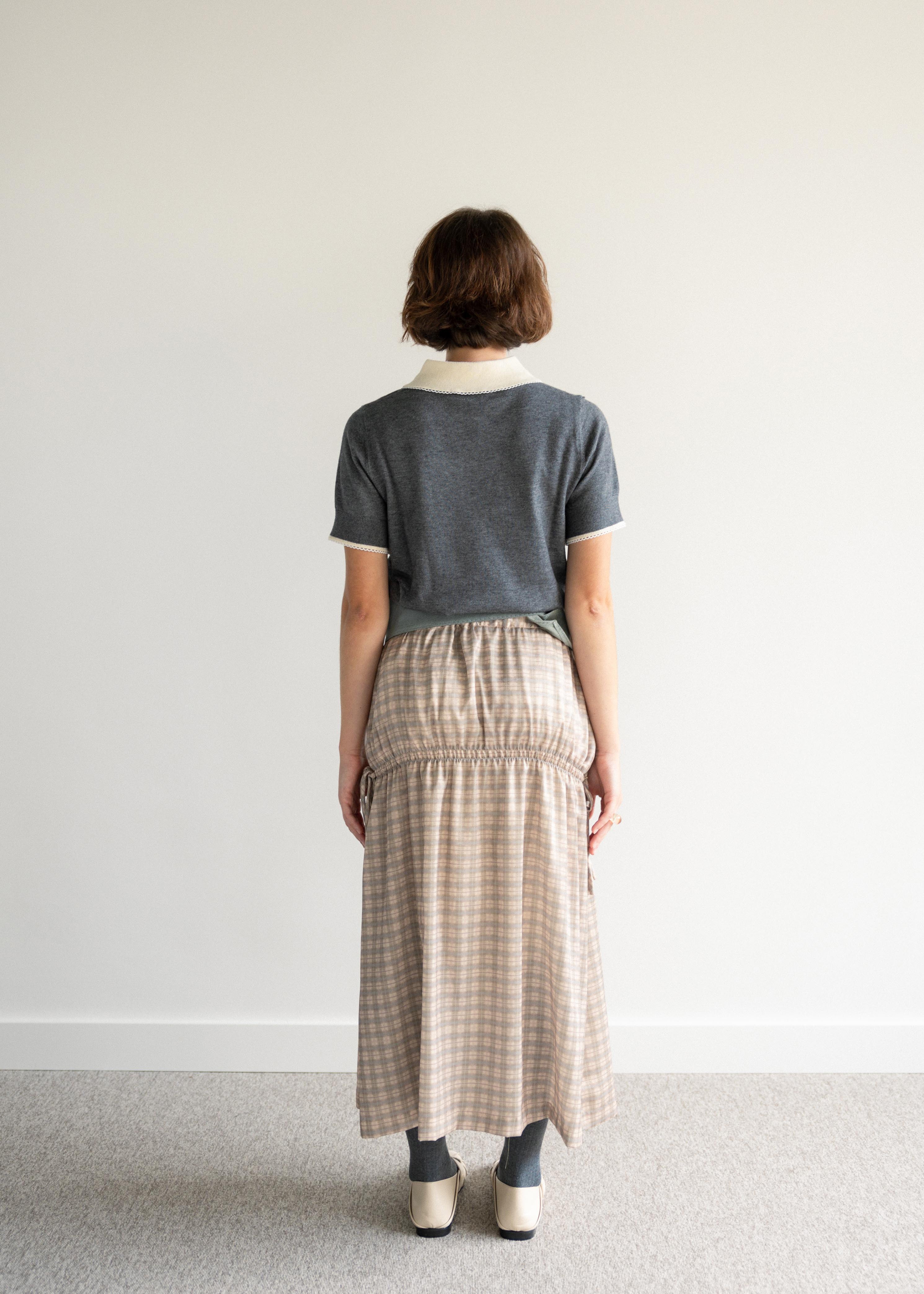 Saia Evasé Franzida Xadrez Escocês